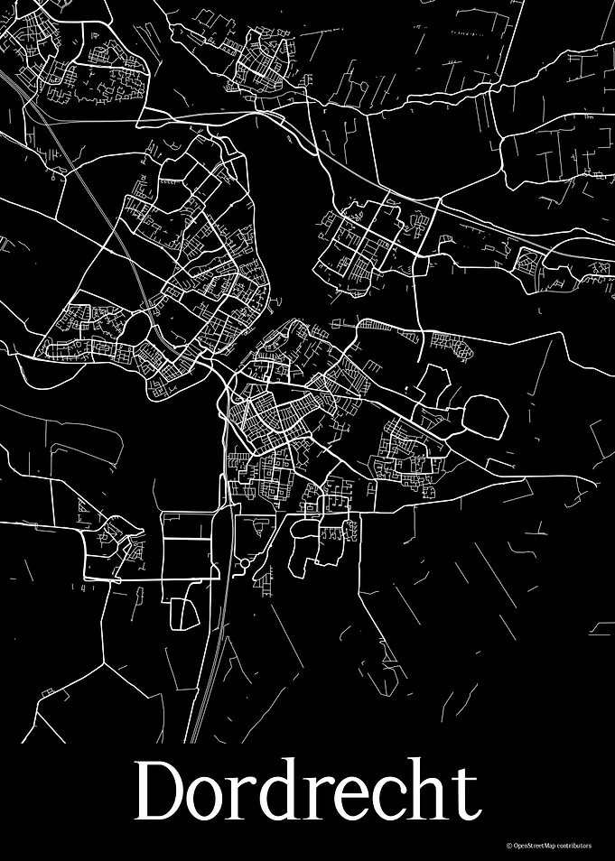 Dordrecht Black Map