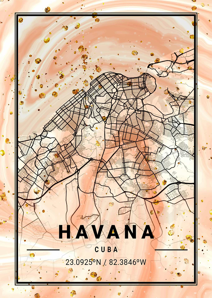 Havana City Map Cuba