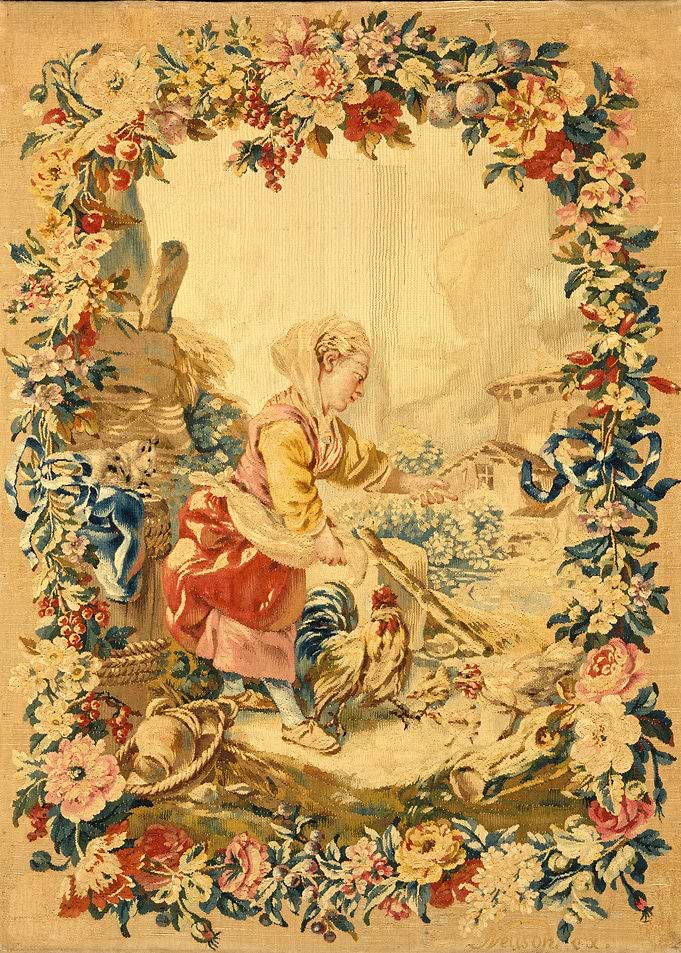 Girl Feeding Chickens