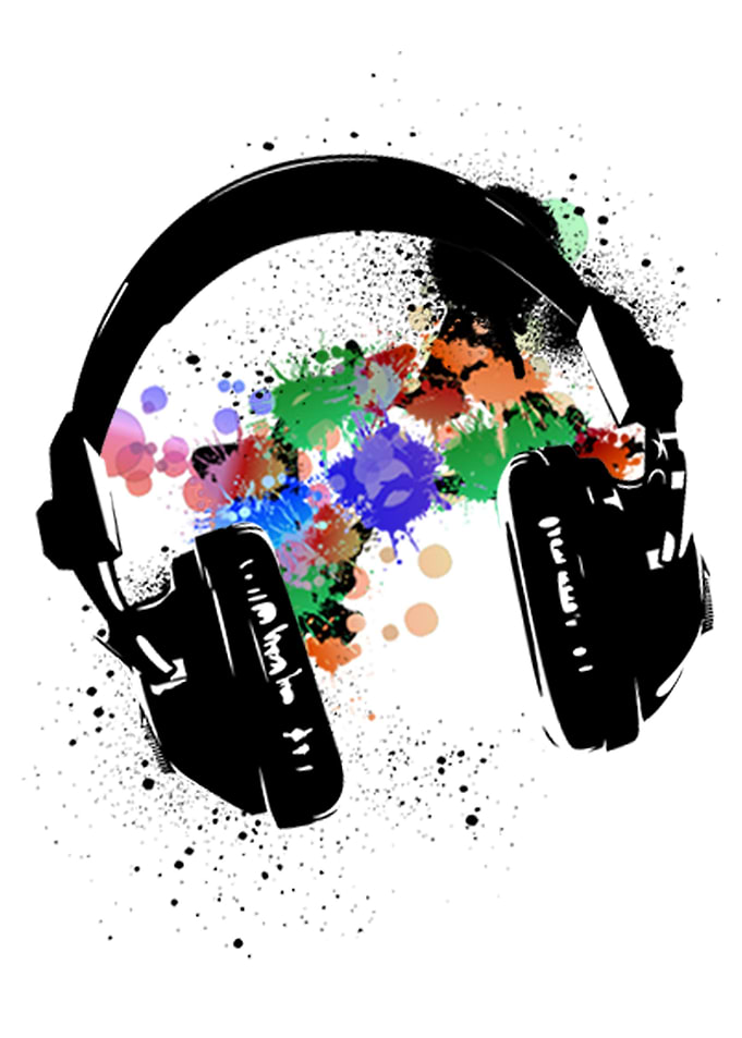 Music headphones painted