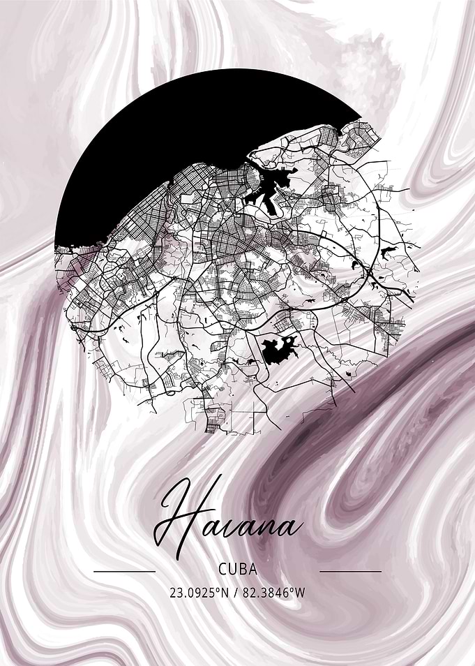 Havana City Map Cuba