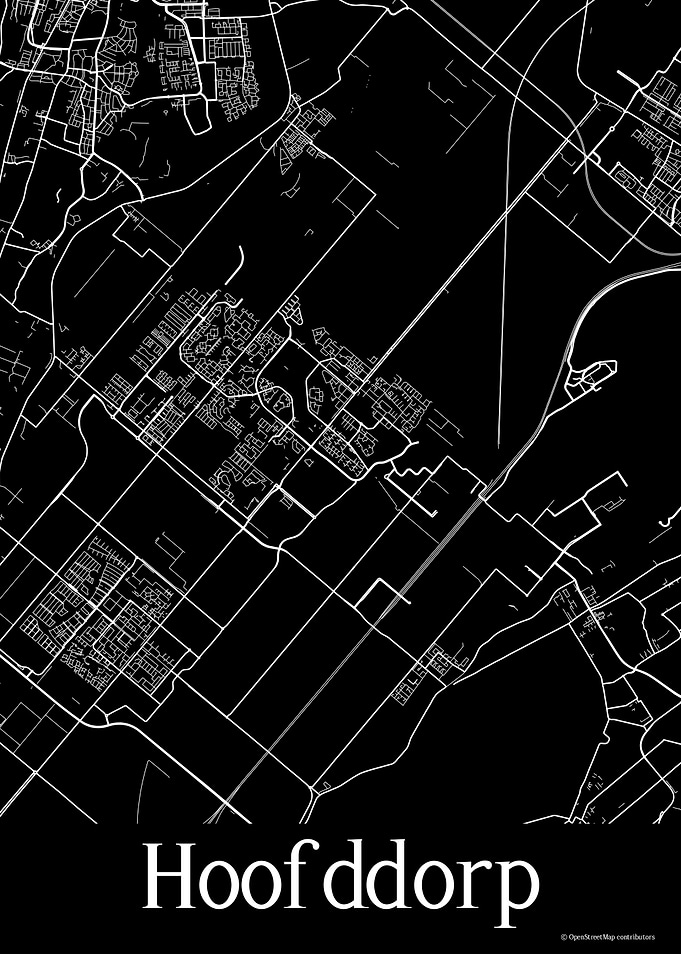Hoofddorp Black Map