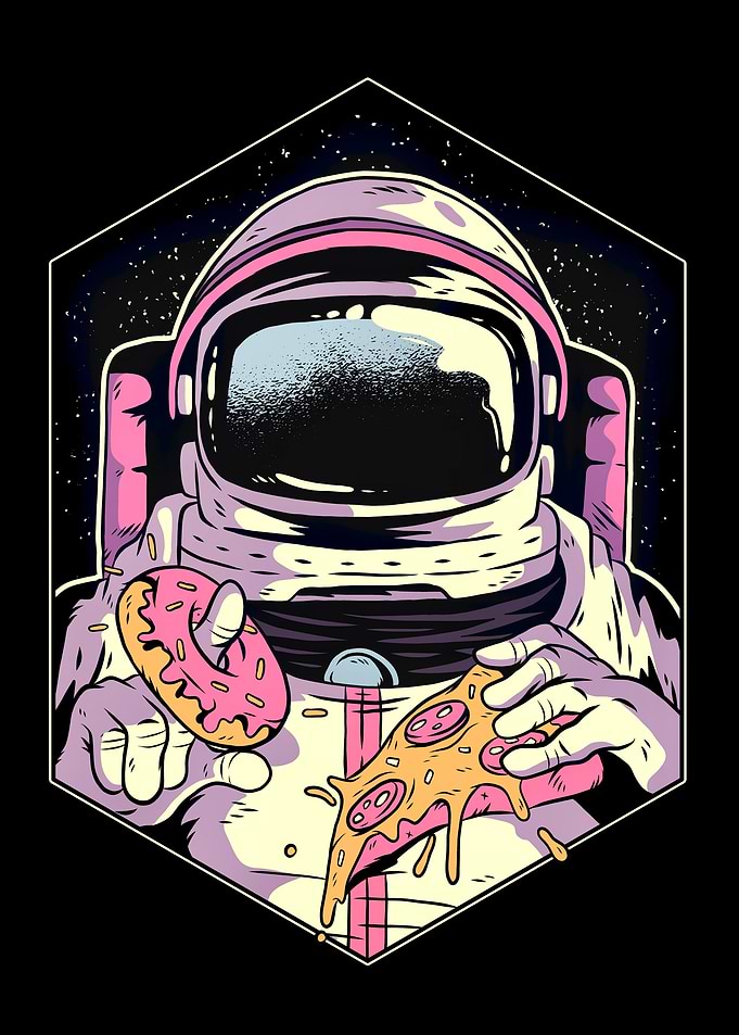 Astronaut Pizza Donut