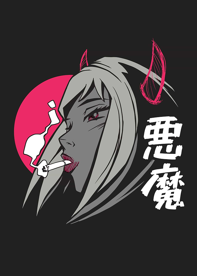 demon girl horns angel