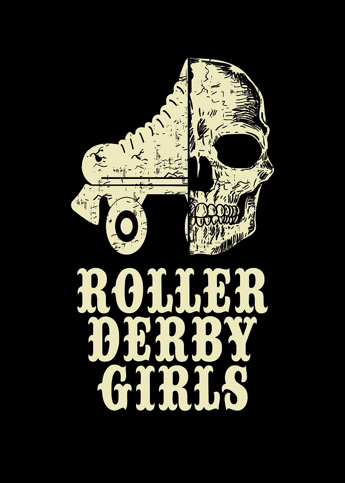Roller Derby Girls Skull
