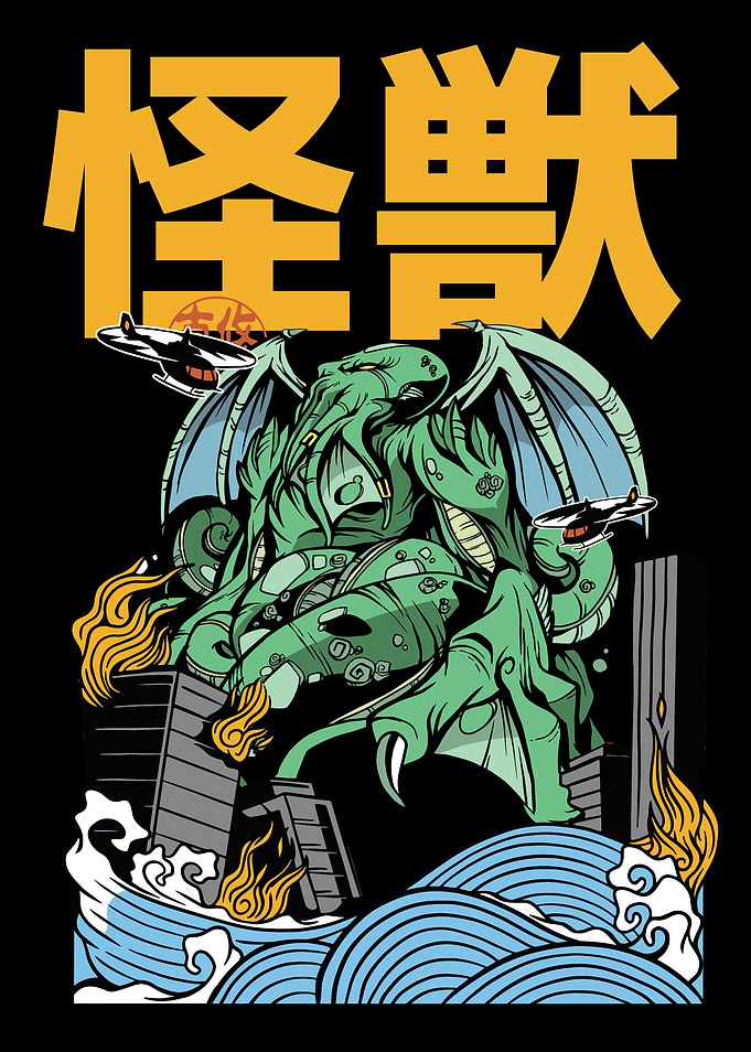 Kaiju cthulhu great wave