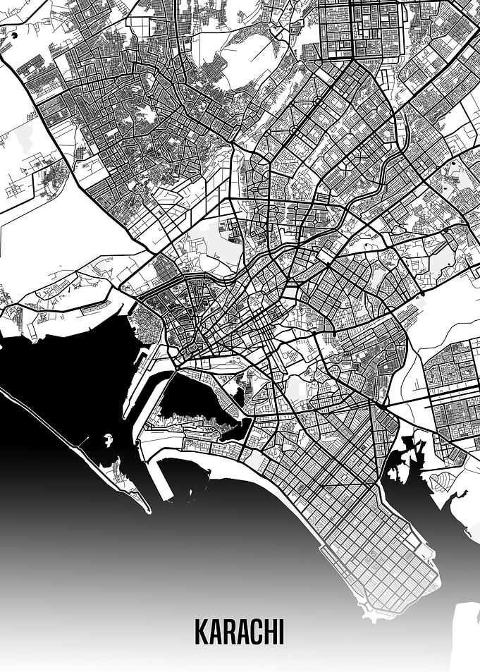 Karachi white map
