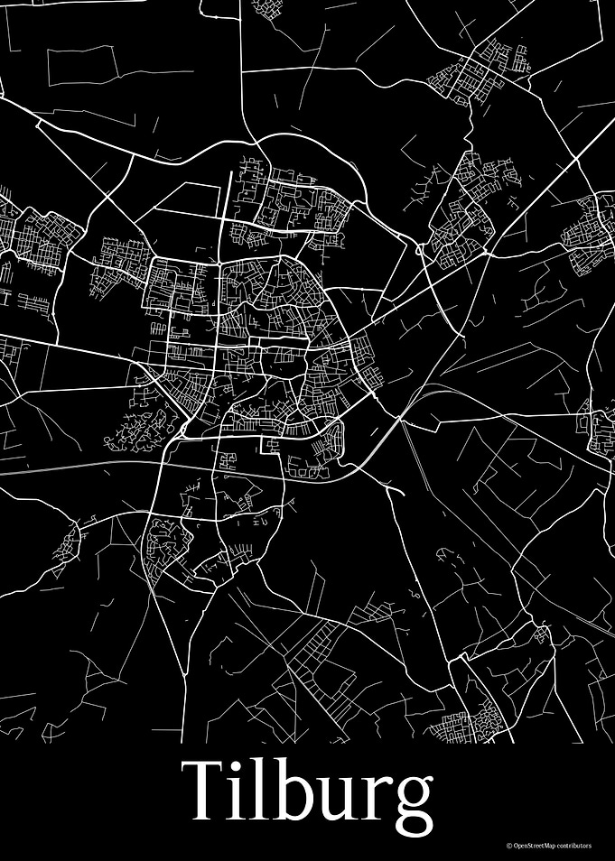 Tilburg Black Map