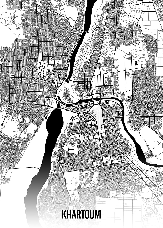 Khartoum white map