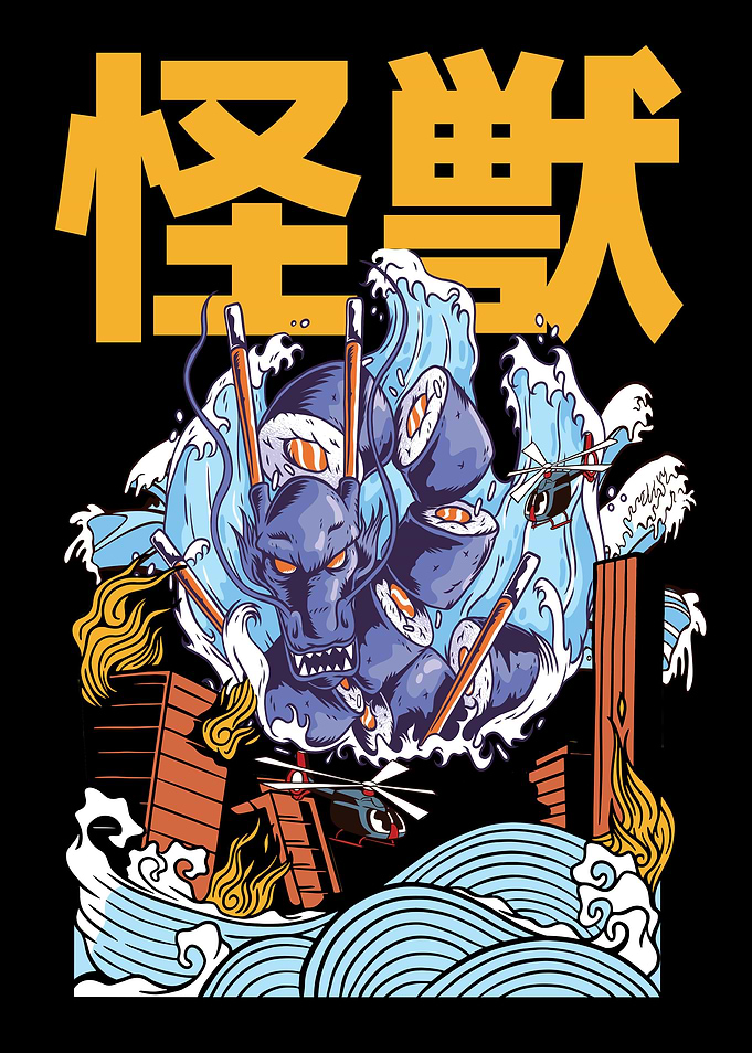 Japanese dragon kaiju