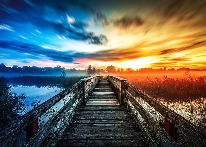 Sunset Landscape Boardwalk