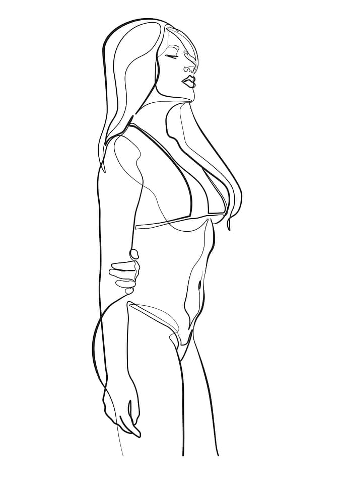 One Line Art Woman