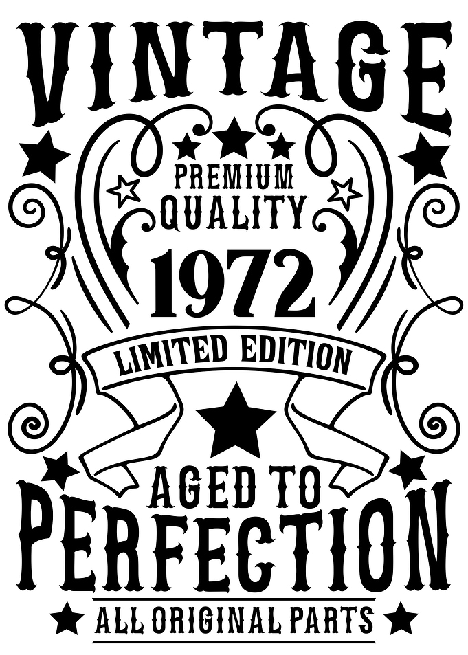 Vintage 1972 birthday