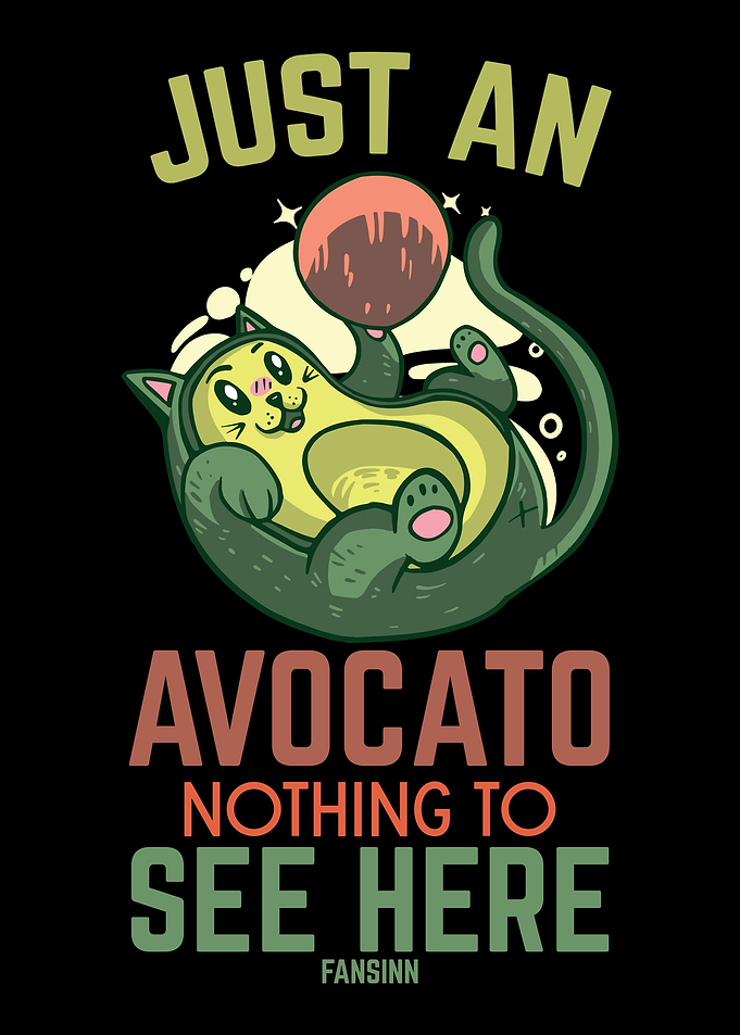 Cat loves avocado