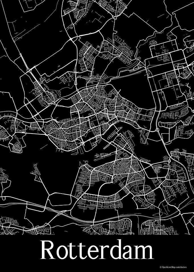 Rotterdam Black Map