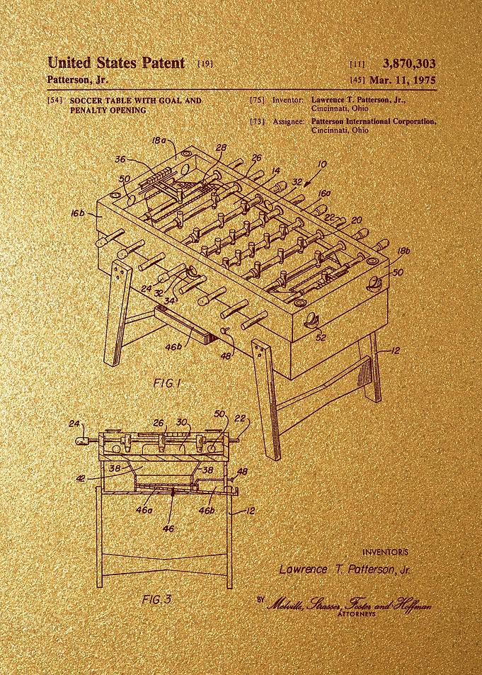 87 Foosball Table Patent