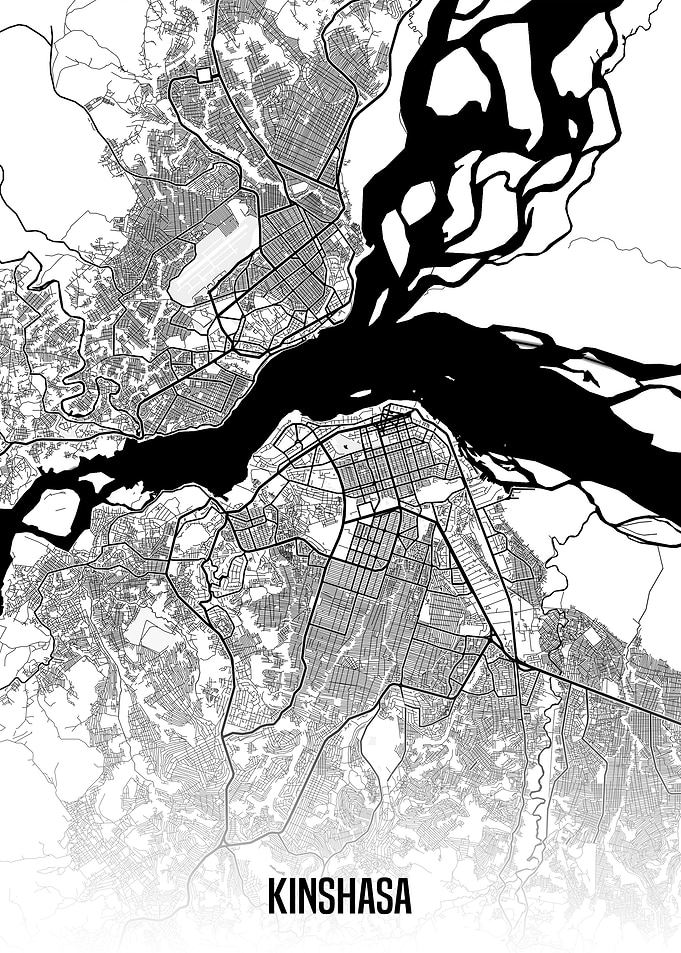 Kinshasa white map
