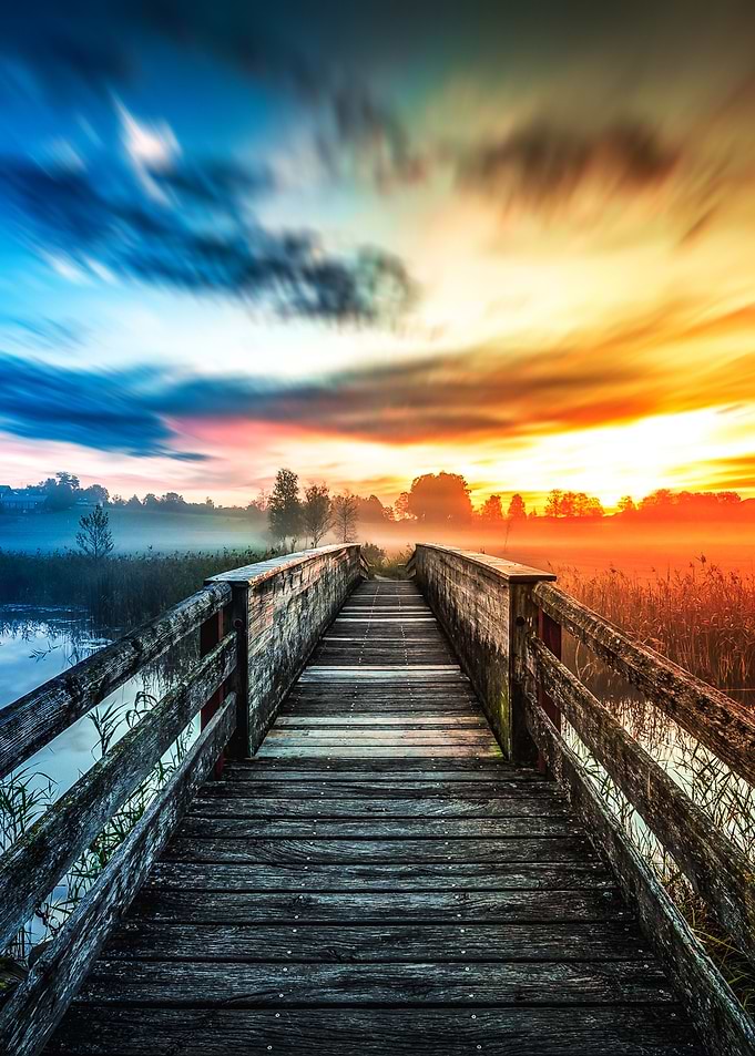 Sunset Landscape Boardwalk