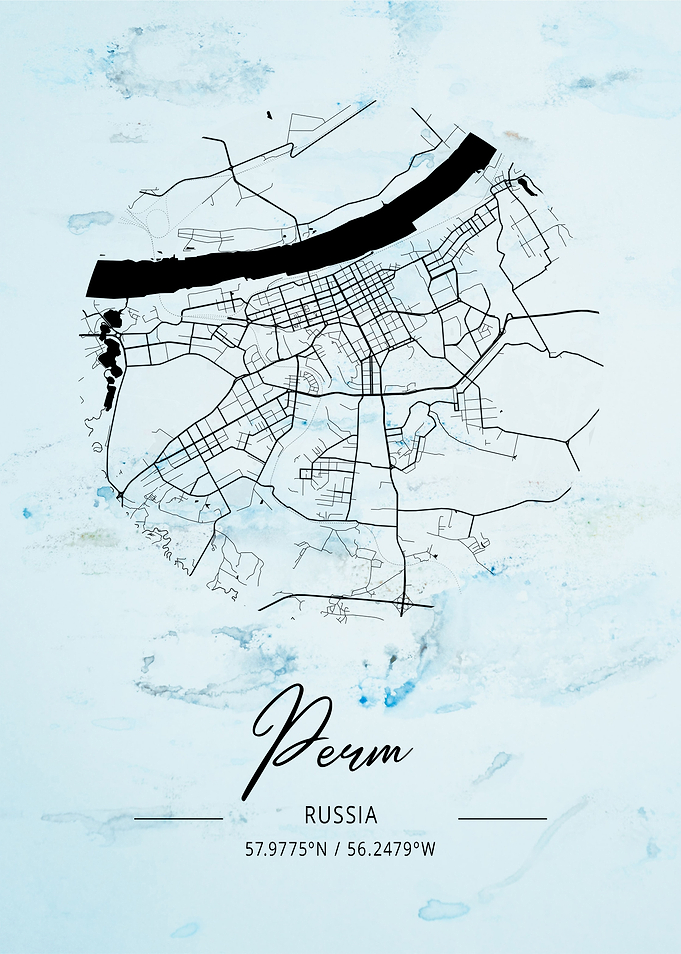 Perm Alpha Watercolor Map