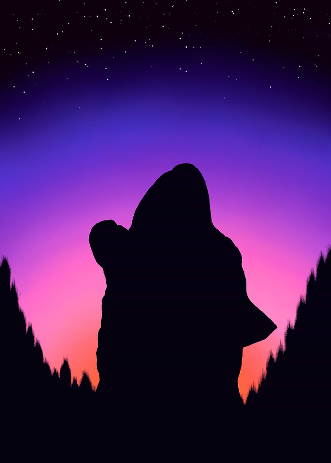 Husky Howling at Sunrise