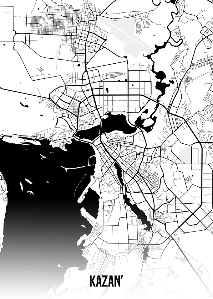 Kazan white map