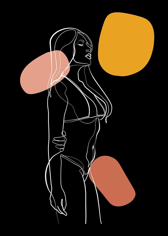 One Line Art Woman