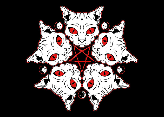 Pentagram Cat Kitten Wicca