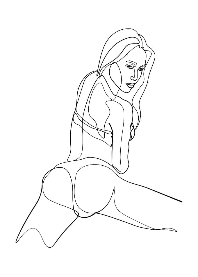One Line Art Woman