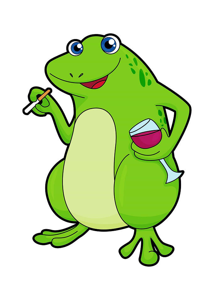 Frog Glass of Red wine