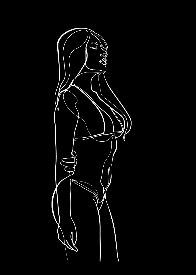 One Line Art Woman