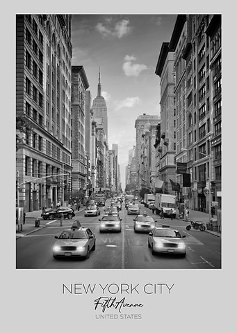 In focus Fifth Av Traffic