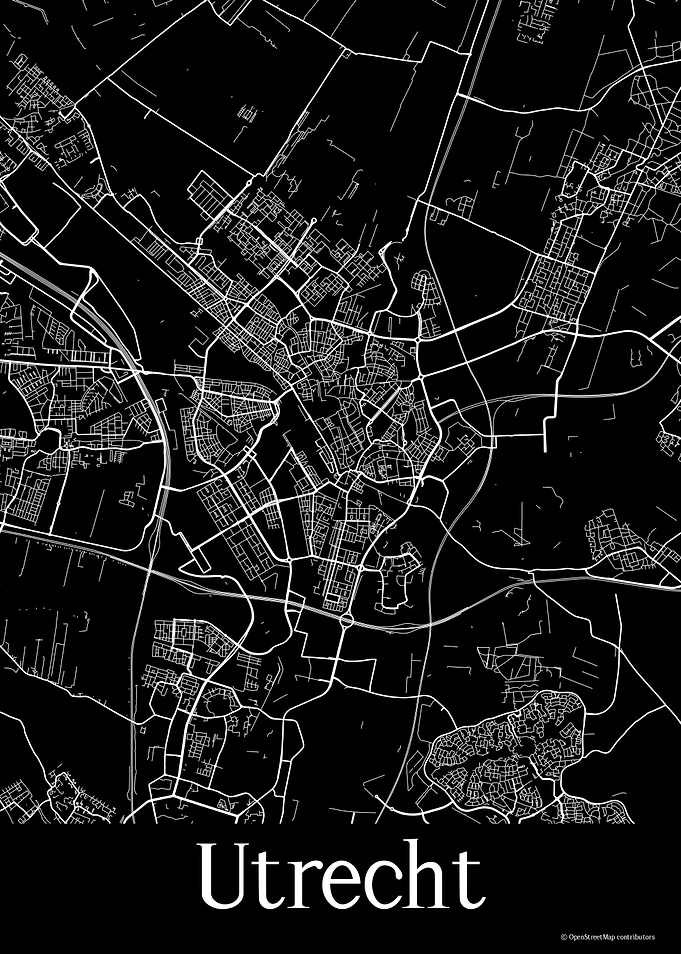 Utrecht Black Map