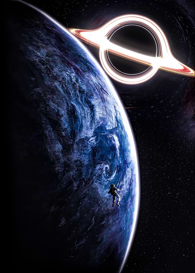 Space Black Hole Planet