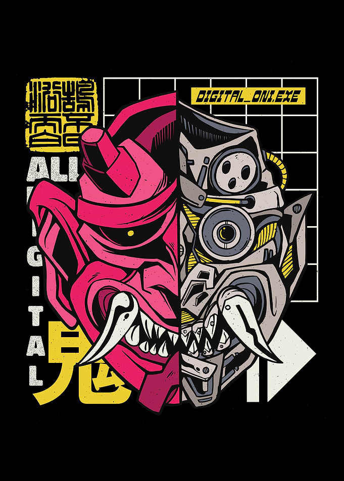Oni cyberpunk tattoo ace