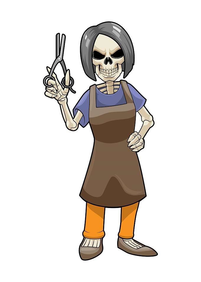 Skeleton Hairdresser