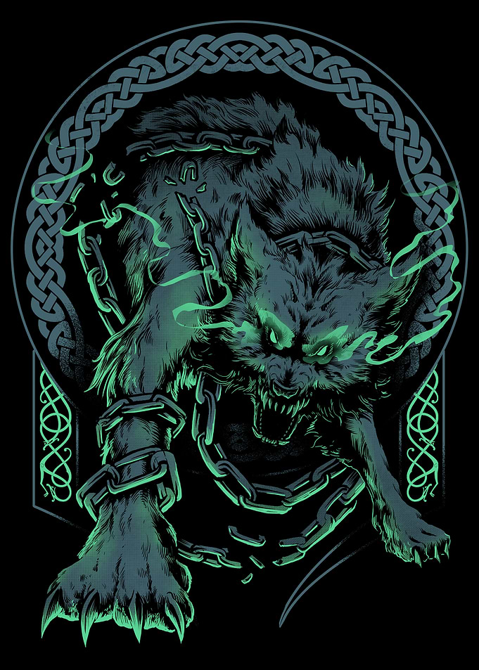 Norse Fenrir Viking Wolf