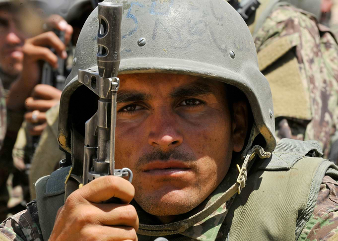 Soldier in training