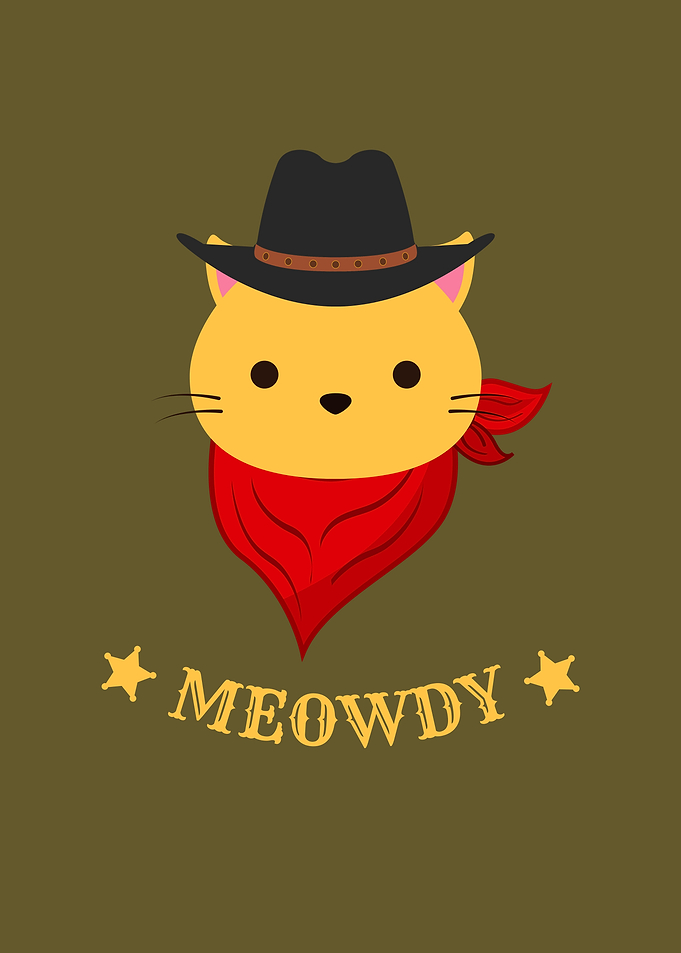Meowdy Funny Cowboy Cat