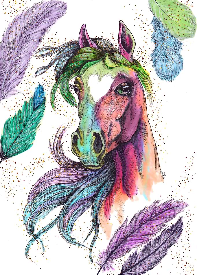 Feather horse
