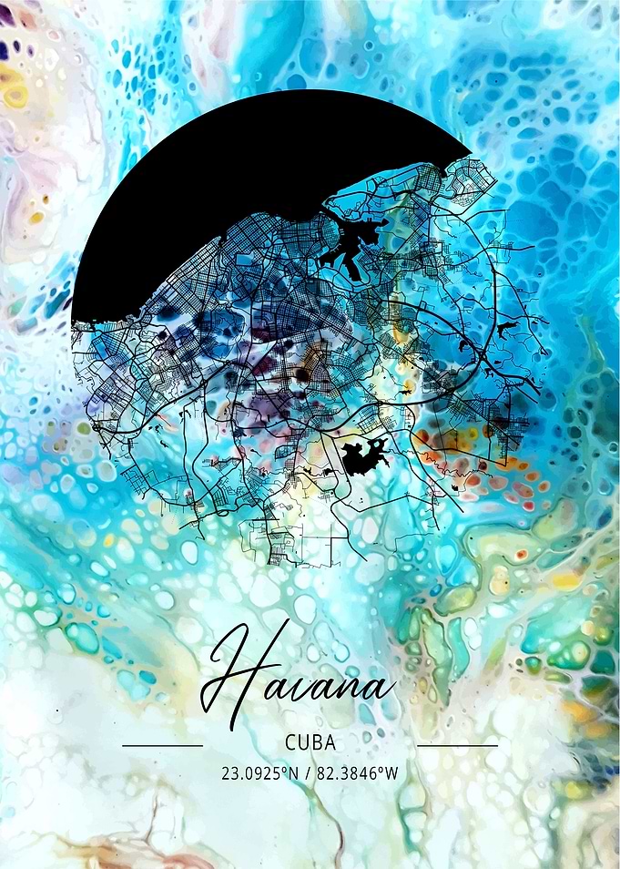 Havana City Map Cuba