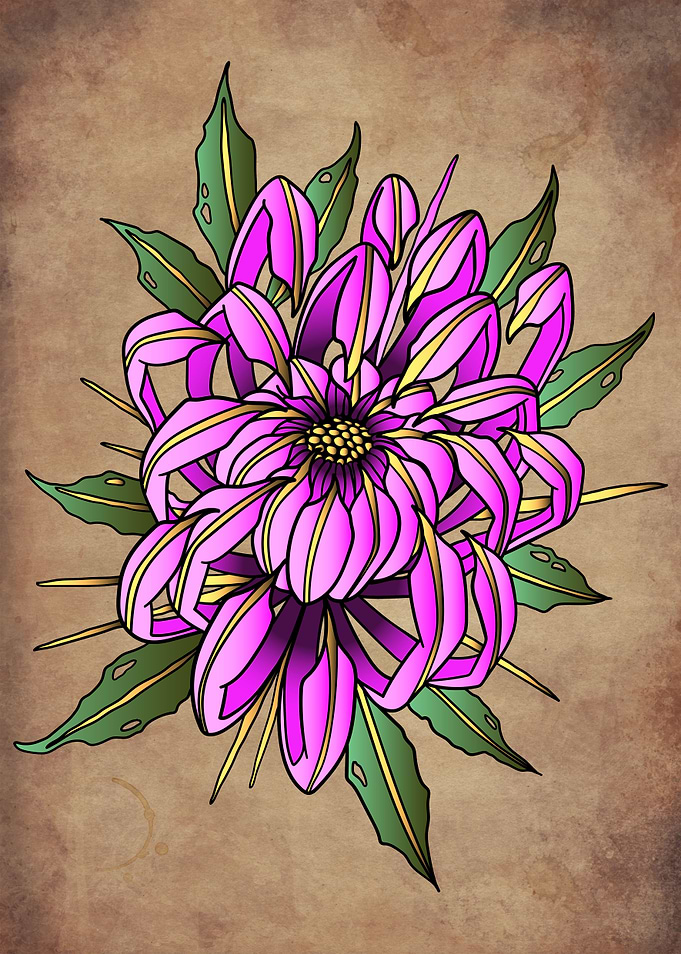 chrysanthemum tattoo japan