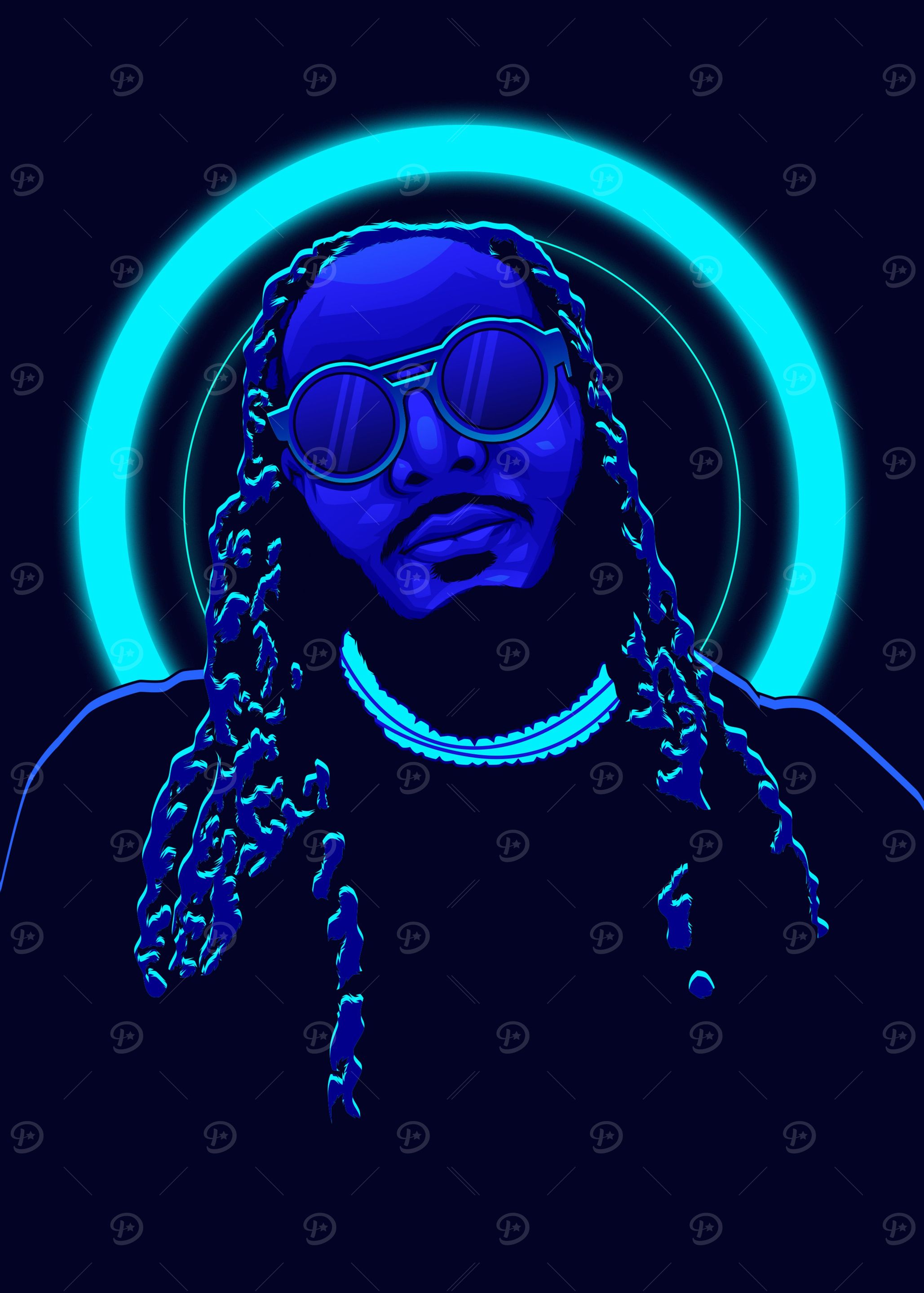 T Pain Rapper Neon Blue