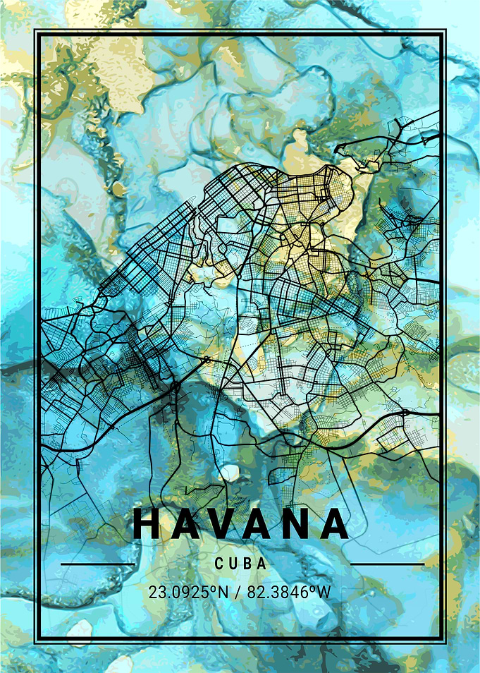 Havana City Map Cuba