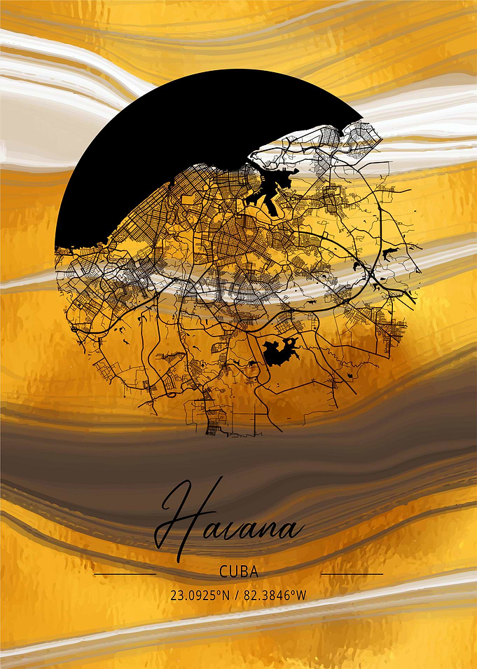 Havana City Map Cuba