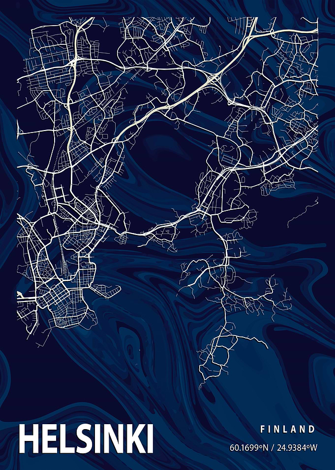 Helsinki City Map Finland