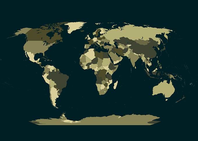 World Map in camouflage