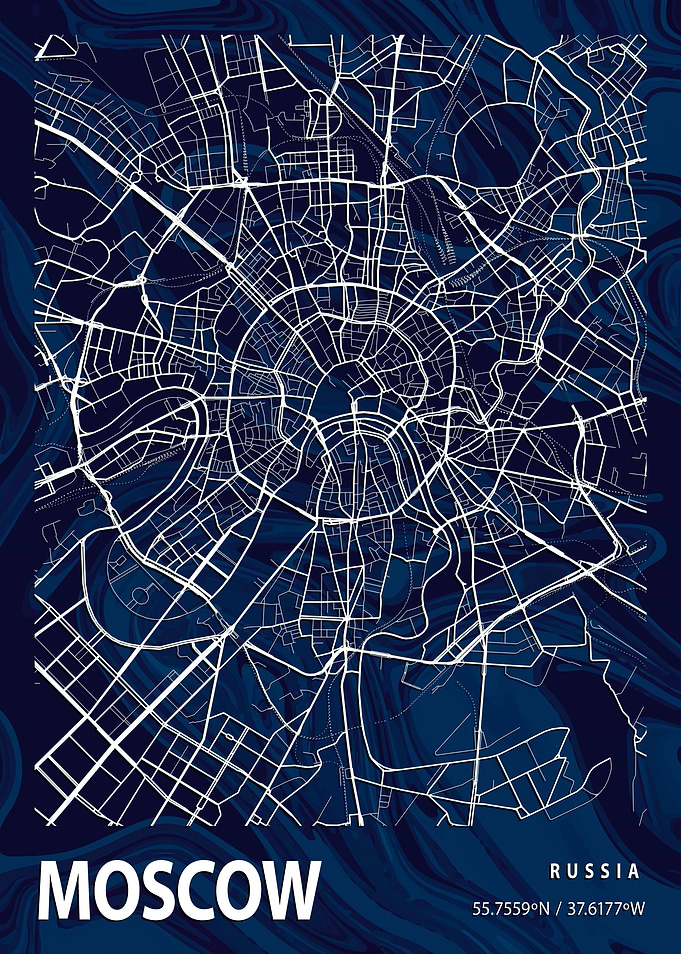 Moscow City Map Russia