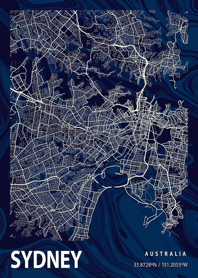 Sydney City Map Australia