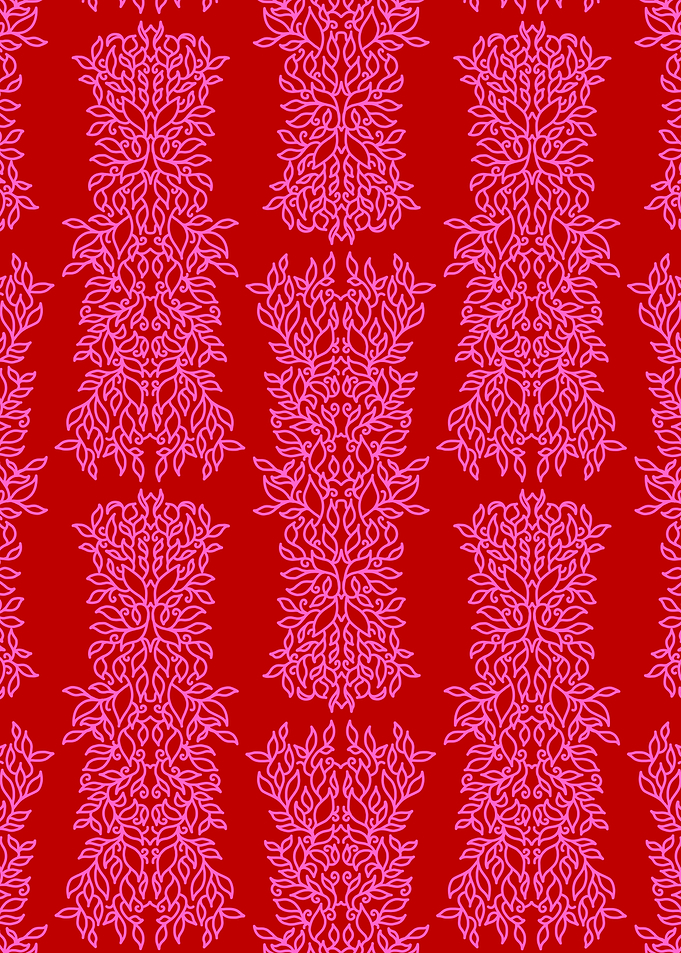 Symmetry line art leaves
