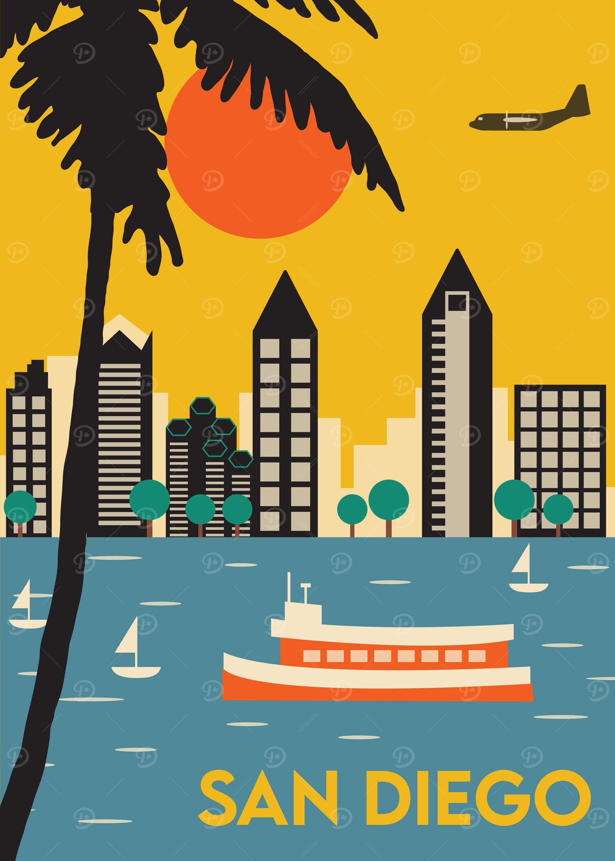 San Diego City Skyline